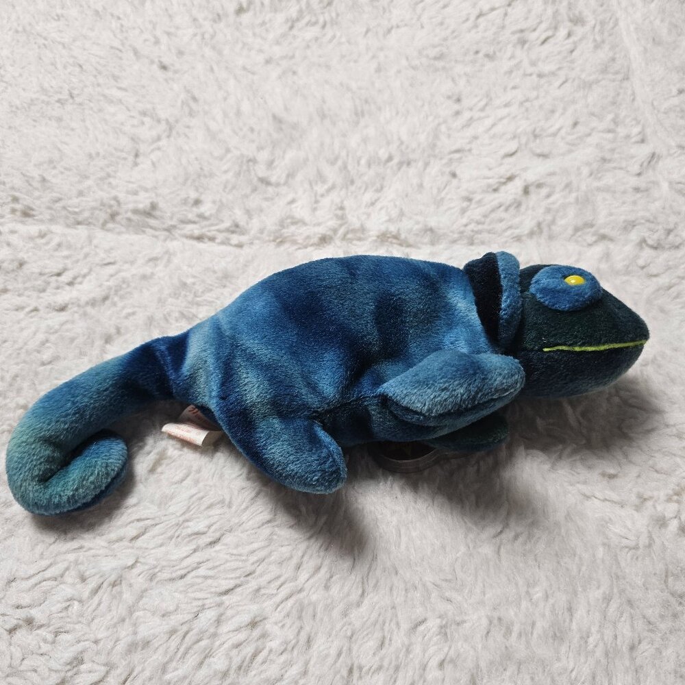 Vintage 1997 Ty Beanie Baby Rainbow the Chameleon Blue Stuffed Animal Plush Toy - Picture 2 of 6